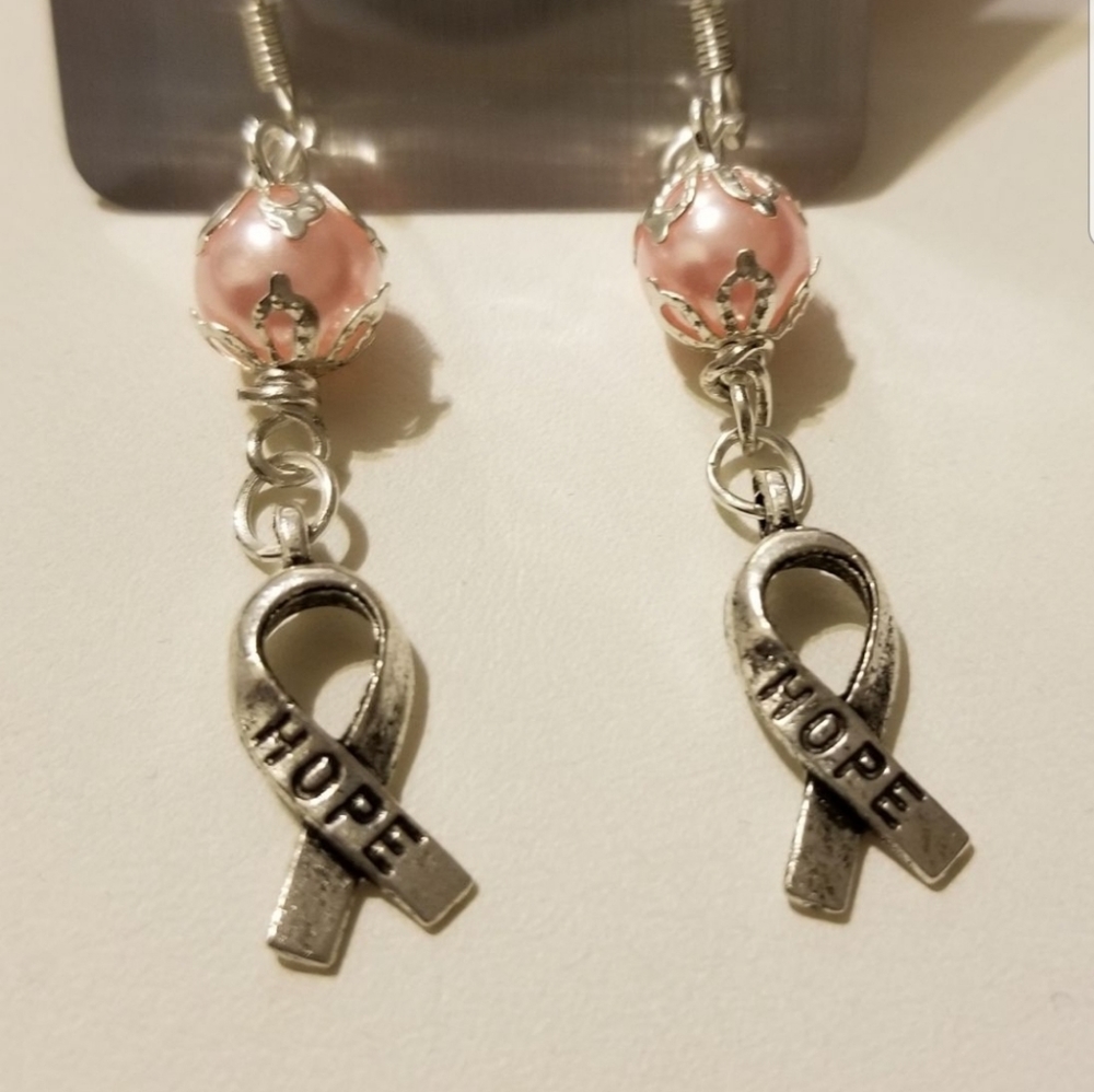 Pink Ribbon Hope Earrings